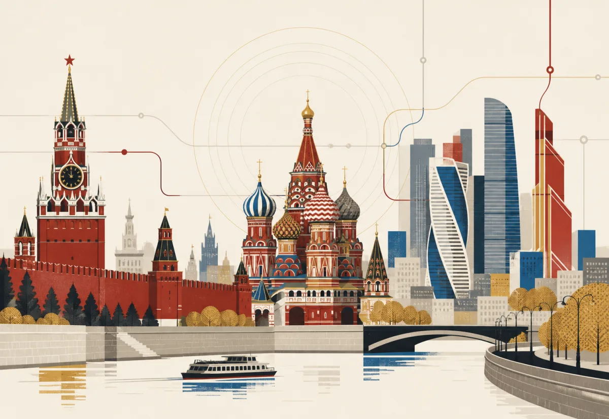 Москва — Кремль, храм Василия Блаженного, Москва-Сити и набережная