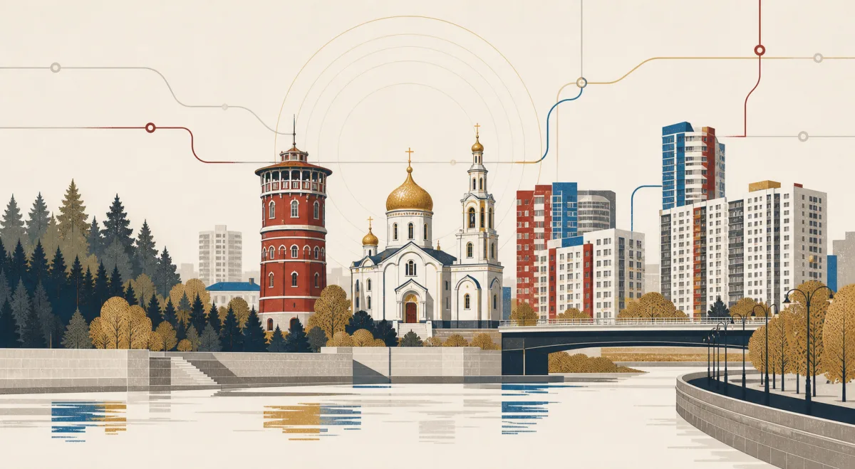 Одинцово — собор Георгия Победоносца, водонапорная башня и лес